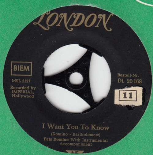 Cover Fats Domino - The Big Beat / I Want You To Know (7, Single) Schallplatten Ankauf