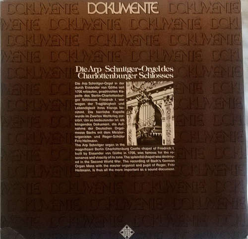 Cover Bach* / Fritz Heitmann - Eine Deutsche Orgelmesse (LP, RE) Schallplatten Ankauf