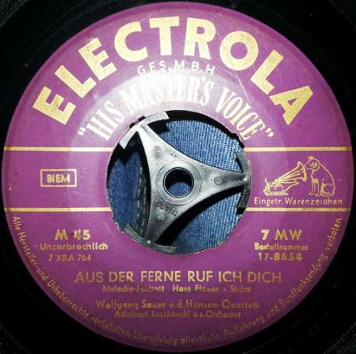 Cover Wolfgang Sauer - Aus Der Ferne Ruf Ich Dich / Ach, Man Braucht Ja So Wenig Um Glücklich Zu Sein (7, Single) Schallplatten Ankauf