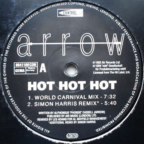 Cover Arrow (2) - Hot Hot Hot - The '94 Remixes (12) Schallplatten Ankauf