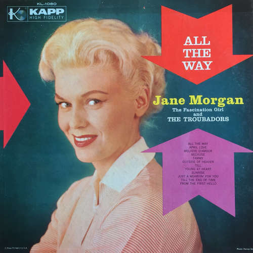 Cover Jane Morgan With The Troubadors - All The Way (LP, Album, Mono) Schallplatten Ankauf