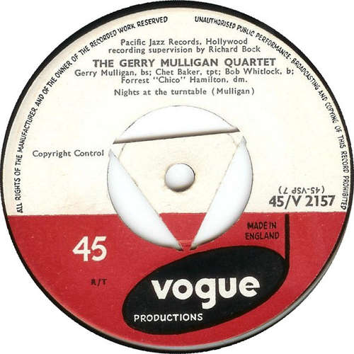 Cover The Gerry Mulligan Quartet* - Nights At The Turntable / Frenesi (7, Single) Schallplatten Ankauf