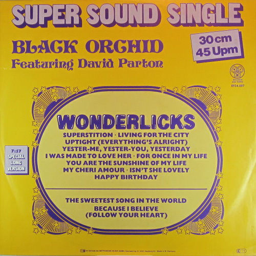 Cover Black Orchid (6) Featuring David Parton - Wonderlicks (12) Schallplatten Ankauf