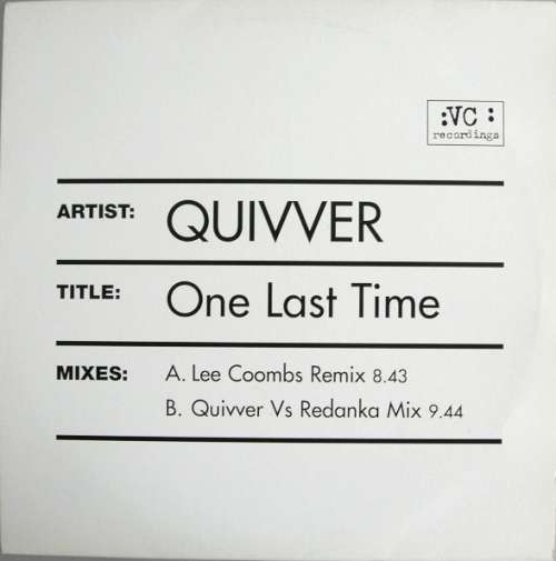 Cover Quivver - One Last Time (Remixes) (12) Schallplatten Ankauf