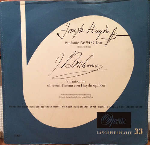 Cover Joseph Haydn, Johannes Brahms, Philharmonisches Staatsorchester Hamburg, Leopold Ludwig - Sinfonie Nr. 94 G-Dur; Variationen Über Ein Thema Von Haydn (LP) Schallplatten Ankauf