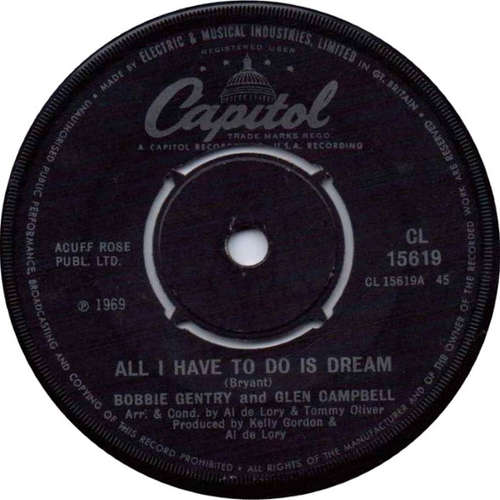 Cover Bobbie Gentry And Glen Campbell - All I Have To Do Is Dream (7, Single, 4 P) Schallplatten Ankauf