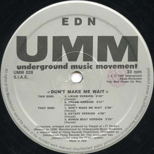 Cover Don't Make Me Wait Schallplatten Ankauf