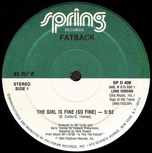 Cover Fatback* - The Girl Is Fine (So Fine) (12) Schallplatten Ankauf