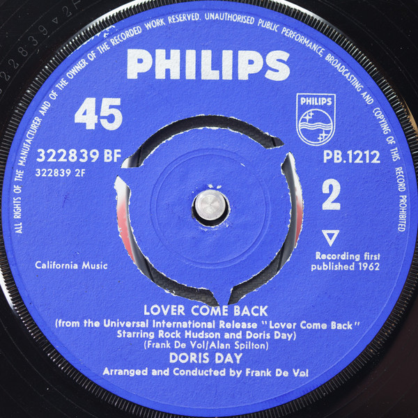 Cover Doris Day - Lover Come Back (7, Single) Schallplatten Ankauf