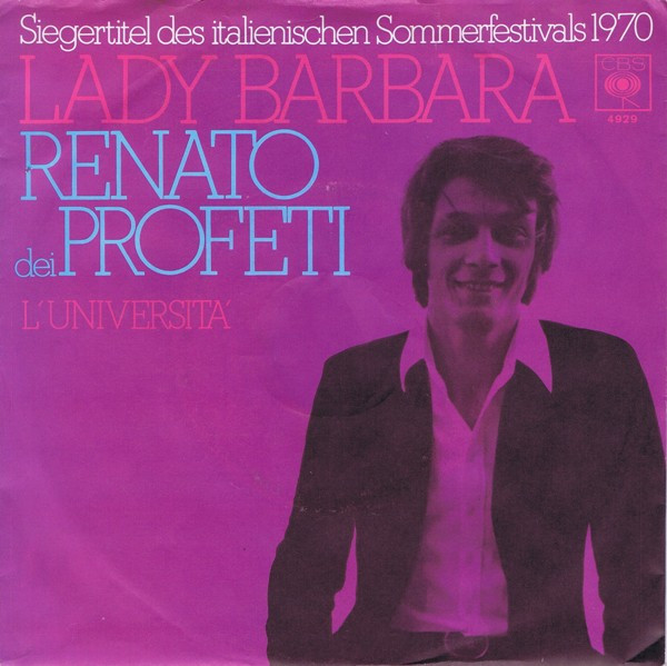 Cover Renato Dei Profeti - Lady Barbara (7, Single) Schallplatten Ankauf