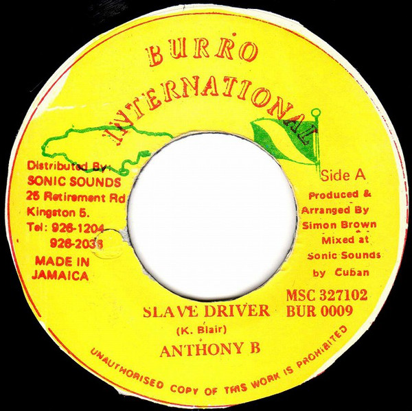 Cover Anthony B - Slave Driver (7) Schallplatten Ankauf