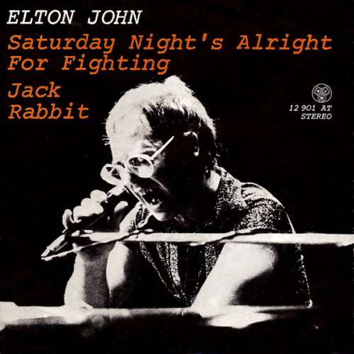 Cover Elton John - Saturday Night's Alright For Fighting / Jack Rabbit (7, Single) Schallplatten Ankauf