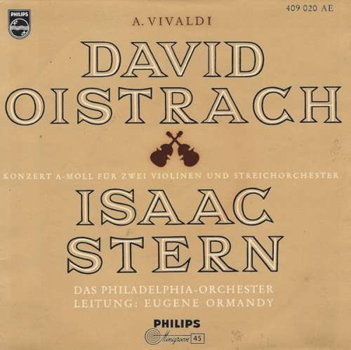 Cover A. Vivaldi*, David Oistrach, Isaac Stern, Das Philadelphia-Orchester*, Eugene Ormandy - Konzert A-Moll Für Zwei Violinen Und Streichorchester (7, Mono) Schallplatten Ankauf