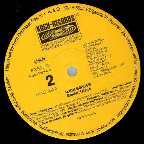 Cover Albin Berger - Golden Island (LP, Album) Schallplatten Ankauf