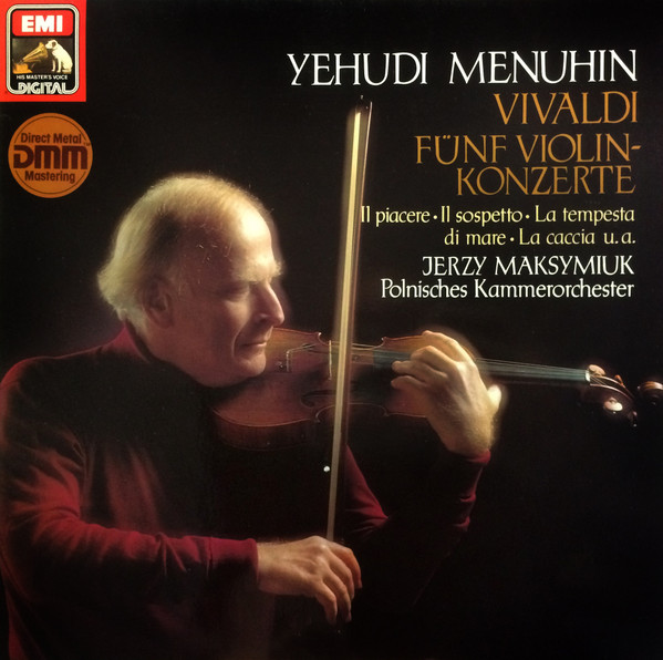 Cover Vivaldi* - Yehudi Menuhin, Polish Chamber Orchestra, Jerzy Maksymiuk - Fünf Violin-Konzerte  (LP, DMM) Schallplatten Ankauf