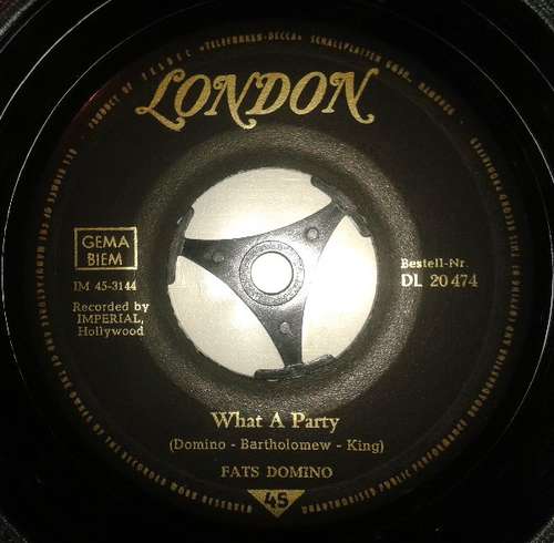Cover Fats Domino - What A Party / Rockin' Bicycle (7, Single) Schallplatten Ankauf