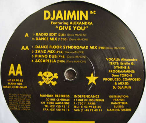 Cover Djaimin - Give You (12) Schallplatten Ankauf