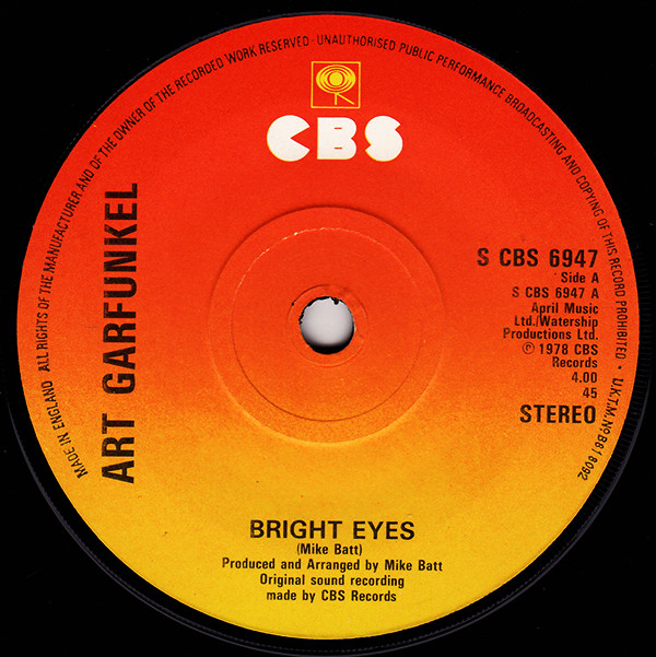 Cover Art Garfunkel - Bright Eyes (7, Single, Sol) Schallplatten Ankauf