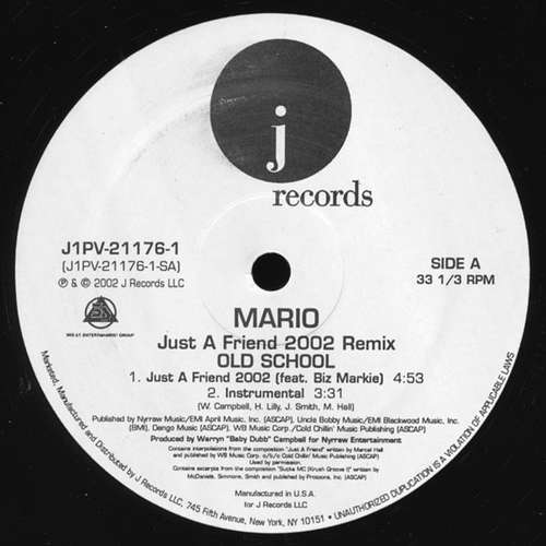 Cover Mario - Just A Friend (2002 Remix) (12) Schallplatten Ankauf