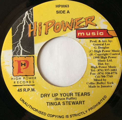 Cover Tinga Stewart - Dry Up Your Tears (7) Schallplatten Ankauf