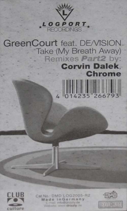 Cover Green Court Feat. De/Vision - Take (My Breath Away) - Remixes Part 2 (12) Schallplatten Ankauf