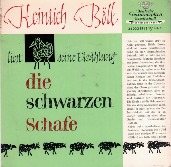 Cover Heinrich Böll - Liest Seine Erzählung Die Schwarzen Schafe (7, EP, Mono) Schallplatten Ankauf