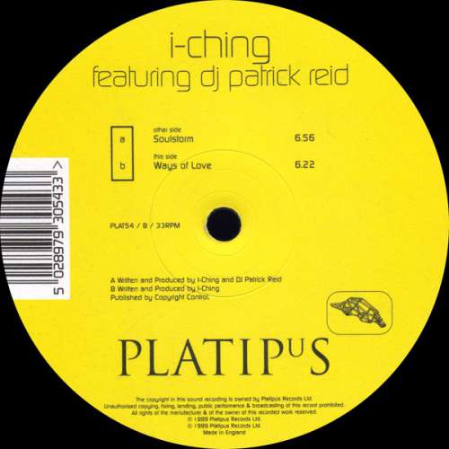 Cover I-Ching Featuring DJ Patrick Reid* - Soulstorm / Ways Of Love (12) Schallplatten Ankauf