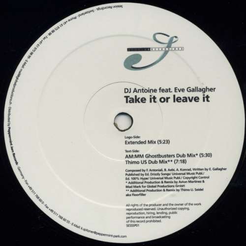 Cover DJ Antoine Feat. Eve Gallagher - Take It Or Leave It (12) Schallplatten Ankauf