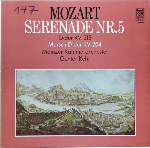 Cover Mozart*, Mainzer Kammerorchester, Günter Kehr - Serenade Nr. 5 D-dur Kv 215 / Marsch D-dur Kv 204 (LP) Schallplatten Ankauf