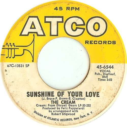 Cover Sunshine Of Your Love Schallplatten Ankauf