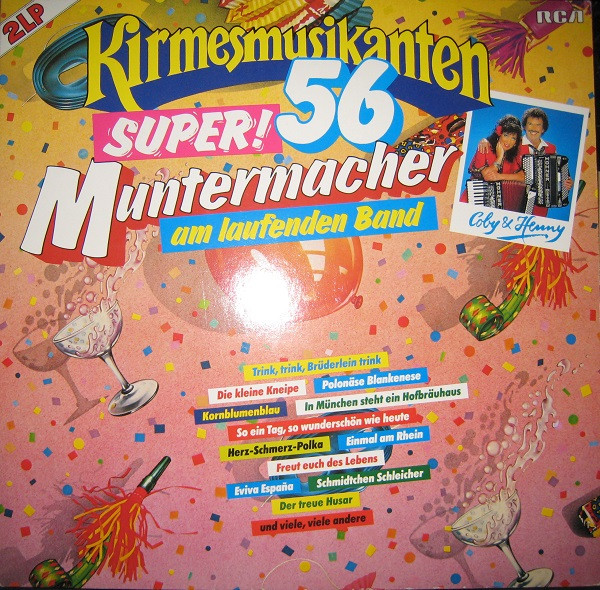 Cover Kirmesmusikanten* - Super! 56 Muntermacher Am Laufenden Band (2xLP, Album, P/Mixed) Schallplatten Ankauf