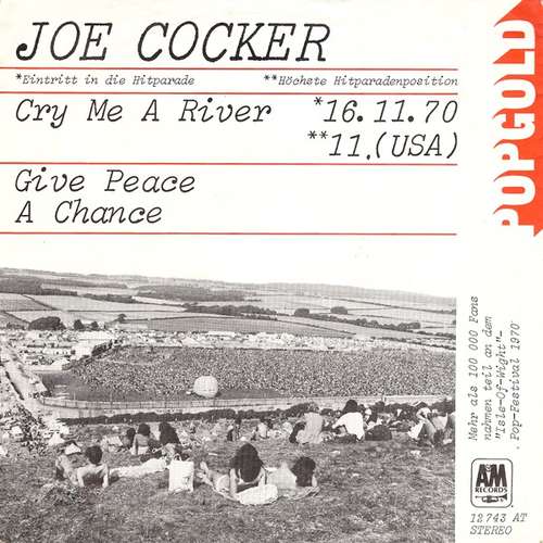 Cover Joe Cocker - Cry Me A River / Give Peace A Chance (7, Single, RE) Schallplatten Ankauf