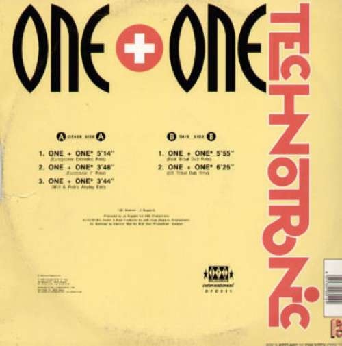Cover Technotronic - One + One (12) Schallplatten Ankauf