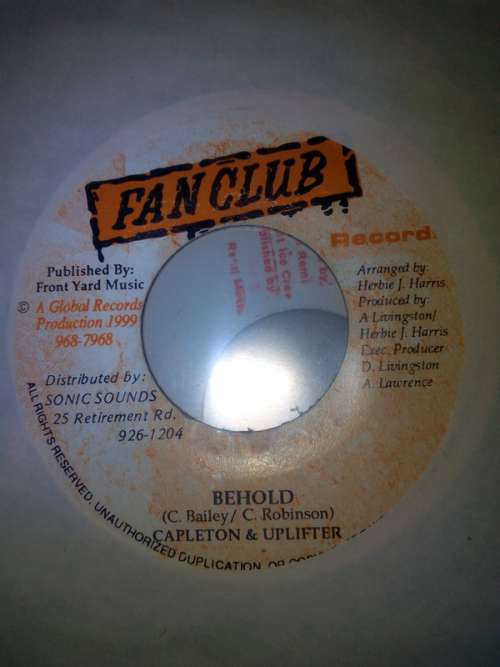 Cover Capleton & Uplifter - Behold (7) Schallplatten Ankauf