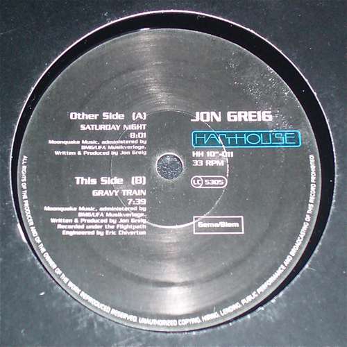 Cover Jon Greig - Saturday Night (10) Schallplatten Ankauf
