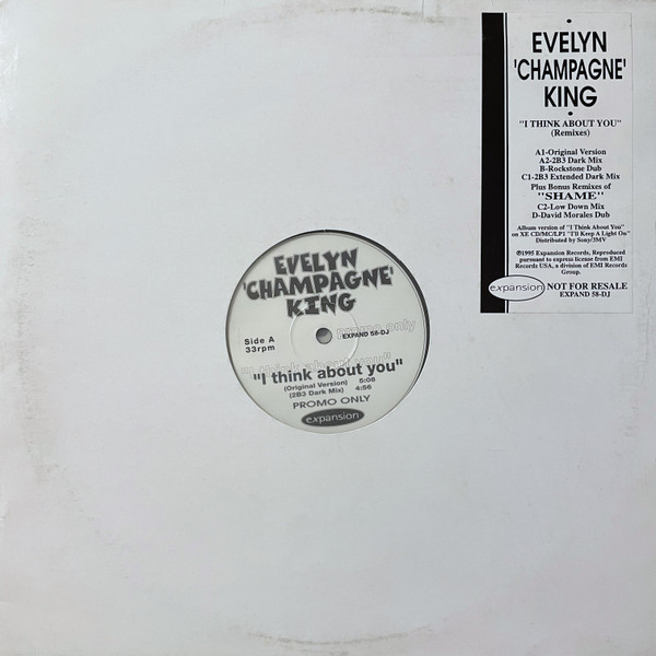 Cover Evelyn 'Champagne' King* - I Think About You (Remixes) (2x12, Promo) Schallplatten Ankauf