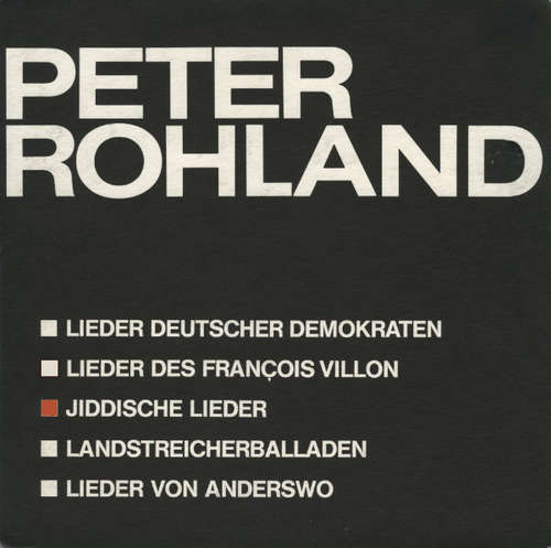 Cover Peter Rohland - Jiddische Lieder (LP, Album) Schallplatten Ankauf