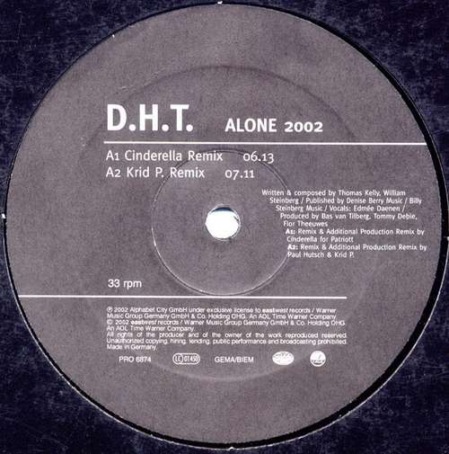 Cover D.H.T.* - Alone 2002 (12, Promo) Schallplatten Ankauf