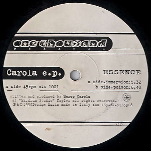 Cover Marco Carola - Carola E.P. Essence (12, EP, Ltd) Schallplatten Ankauf