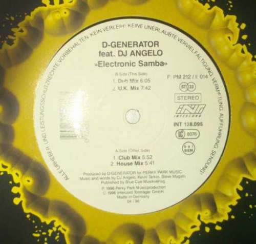 Cover zu D-Generator* Feat. DJ Angelo* - Electronic Samba (12) Schallplatten Ankauf