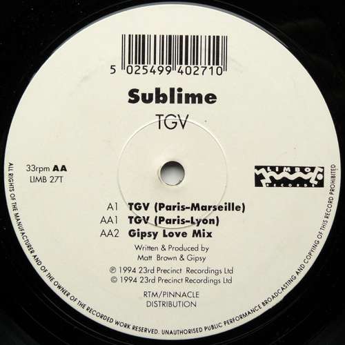 Cover Sublime - TGV (12) Schallplatten Ankauf