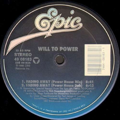 Cover Will To Power - Fading Away (12) Schallplatten Ankauf