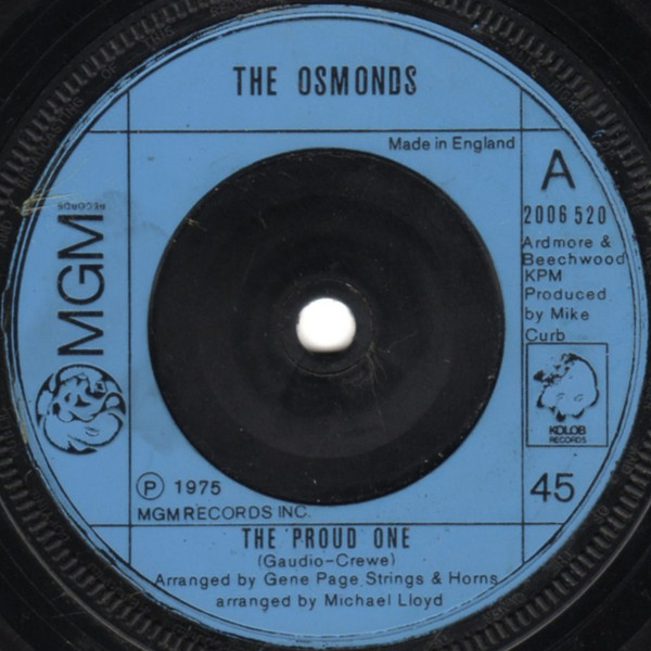 Bild The Osmonds - The Proud One (7, Single, Blu) Schallplatten Ankauf