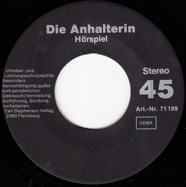 Cover Unknown Artist - Die Anhalterin / Kabine Nr. 69 (7) Schallplatten Ankauf