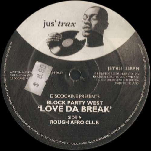 Cover Discocaine Presents Block Party West - Love Da Break (12) Schallplatten Ankauf