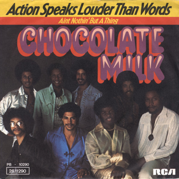 Cover Chocolate Milk (2) - Action Speaks Louder Than Words (7, Single) Schallplatten Ankauf