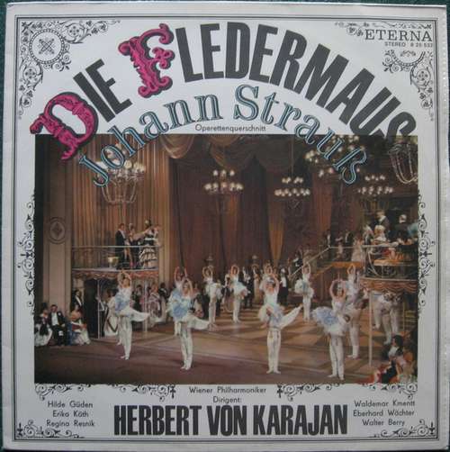 Cover Johann Strauß*, Wiener Philharmoniker, Herbert von Karajan - Die Fledermaus – Operettenquerschnitt (LP, Smplr, Bla) Schallplatten Ankauf