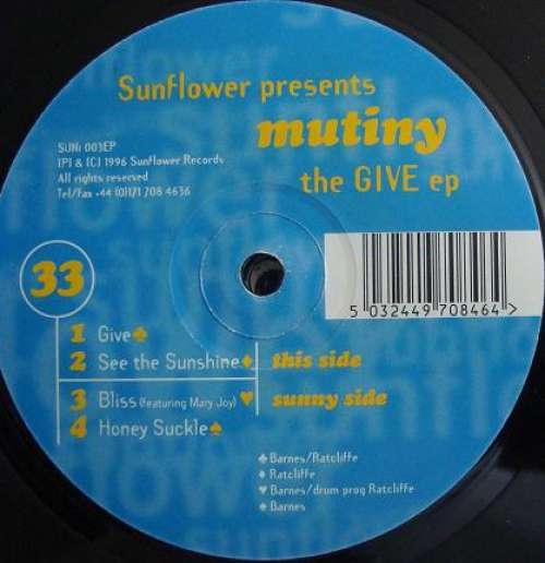 Cover Mutiny - The Give EP (12, EP) Schallplatten Ankauf