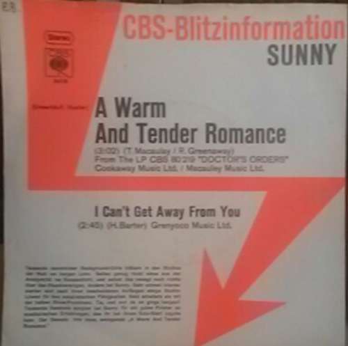 Cover Sunny* - A Warm And Tender Romance (7, Single, Promo) Schallplatten Ankauf