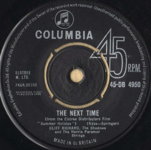 Cover Cliff Richard, The Shadows* And The Norrie Paramor Strings / Cliff Richard And The Shadows* - The Next Time (7, Single) Schallplatten Ankauf
